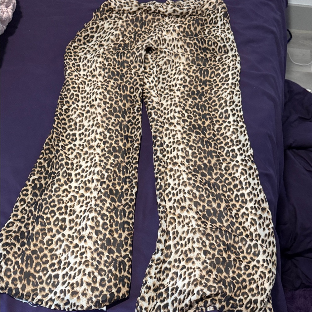 Groovy Glam Leopard Print Flare Pants
